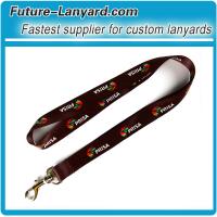 Heat transfer logo printed lanyard with carabiner hook