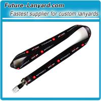 Smooth polyester lanyard with black bulldog clip for sale
