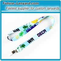 Colored heat transfer logo printed lanyard with bulldog clip