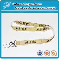 Polyester lanyard with Sheer ribbon custom logo silk screen